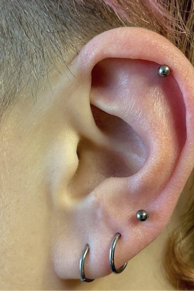 Helix and Upper Lobe piercing
