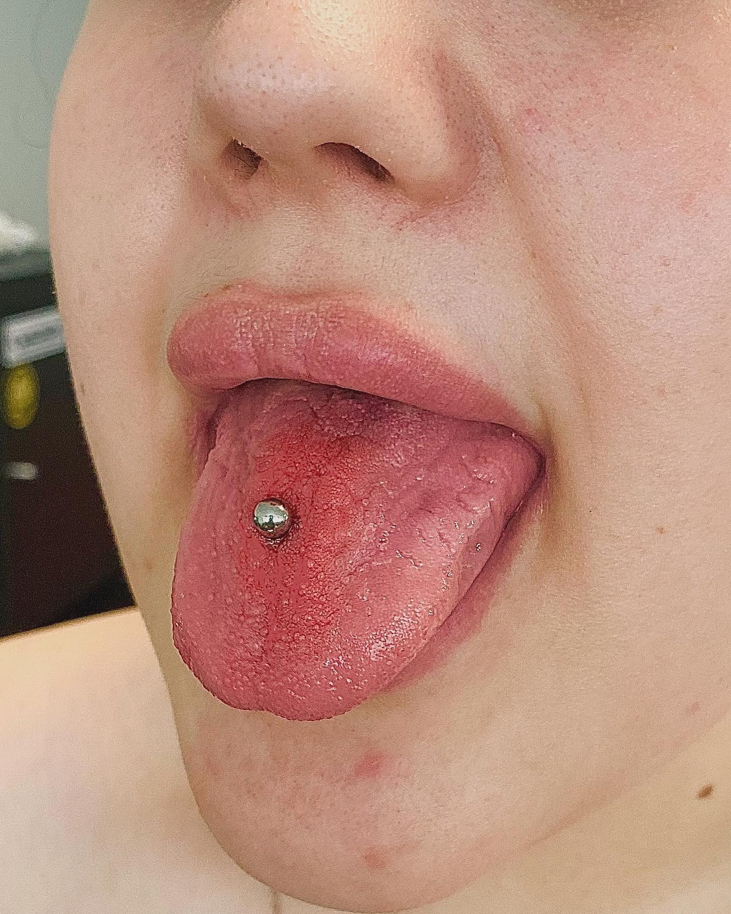 Middle Tongue Piercing